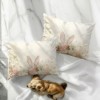 Set 2 fete perna 50x70 bumbac 100% ranforce Elon 3D floral pastel cu iepuras imprimeu digital