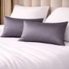 Set 2 fete de perna antracit 50x70 cm din bumbac satinat First Choice Satin