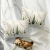 Set 2 fete de perna craciun pine bumbac 50x70cm cu brazi si reni
