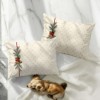 Set 2 fete de perna Craciun Holly 50x70cm din bumbac 100% cu clopotei si crengute de brad
