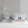 Set 2 fete de perna Craciun Gnomi 50x70cm bumbac 100% cu gnomi si reni