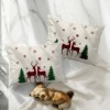 Set 2 fete de perna Craciun Santa 50x70cm din bumbac 100% cu reni si brazi
