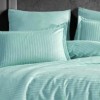 Imagine cu set 2 fețe de pernă din damasc bumbac verde menta, dimensiuni 45x45 cm, produs Ralex Pucioasa