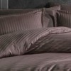 Imagine cu set 2 fețe de pernă din damasc bumbac maro, dimensiuni 70x70 cm, produs Ralex Pucioasa