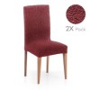 Set 2 huse scaun bielastice Premium ROC 40–50 cm bordo C/8 - fixare perfectă și aspect modern