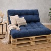Set perne paleti gradina albastru saltea spatar canapea