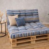 Set perne paleti gradina albastru cu dungi saltea spatar canapea