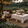 Set perne paleti gradina maro saltea spatar canapea