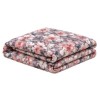 Set 2 piese Joly Ecru floral cu flori roz somon si gri, cearsaf pilota 160x220 cm si fata de perna 50x70 cm