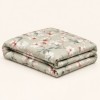 Set 2 piese Nevada Mint cu flori albe si roz pal pe fond verde menta, cearsaf pilota 160x220 cm si o fata de perna
