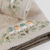 Set 2 prosoape bej Arliva Home din bumbac 100% cu broderie pasarele, ambalate in cutie