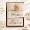 Set 2 prosoape bej Arliva Home din bumbac 100% cu broderie pasarele, ambalate in cutie