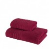 Set 2 prosoape 50x90cm / 70x140cm, bumbac 100%, Bordo