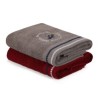 Set 2 prosoape 50x90cm bumbac 100%, BHPC, 408 Gri, Bordo
