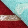 Set 2 prosoape Beverly Hills Polo Club 50x90cm bumbac 100%, bleu și bordo, densitate 450g/mp