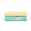 Set 2 prosoape Beverly Hills Polo Club 50x90cm bumbac 100%, bleu și galben, densitate 450g/mp