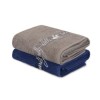 Set 2 prosoape Beverly Hills Polo Club 50x90cm bumbac 100%, gri și albastru, densitate 450g/mp