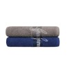 Set 2 prosoape Beverly Hills Polo Club 50x90cm bumbac 100%, gri și albastru, densitate 450g/mp