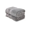 Set 2 prosoape 50x90cm bumbac 100% gri inchis cu franjuri, Hobby Home, Zeus
