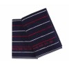 Set 2 prosoape Beverly Hills Polo Club 70x140cm bumbac 100%, bleumarin cu dungi albe și roșii, densitate 480g/mp