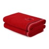 Set 2 prosoape Beverly Hills Polo Club 70x140cm bumbac 100%, roșu, cu emblemă BHPC, densitate 450g/m