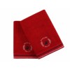 Set 2 prosoape Beverly Hills Polo Club 70x140cm bumbac 100%, roșu, cu emblemă BHPC, densitate 450g/m