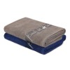 Set 2 prosoape 70x140cm bumbac 100%, BHPC, 409 Bleumarin, Gri