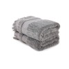 Set 2 prosoape75x150cm bumbac 100% gri inchis cu franjuri, Hobby Home, Zeus