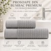 Set 2 prosoape baie bumbac 100% jacquard 500 GSM Davinson Gri deschis