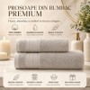 Set 2 prosoape baie bumbac 100% terry 500 GSM Micra Bej nisipiu cu bordura