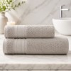 Set 2 prosoape baie bumbac 100% terry 500 GSM Micra Bej nisipiu cu bordura