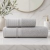 Set 2 prosoape baie bumbac 100% terry 500 GSM Monza gri deschis