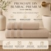 Set 2 prosoape baie bumbac 100% terry 500 GSM Rabi Bej cu bordura texturata