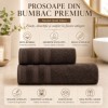Set 2 prosoape baie bumbac 100% terry 500 GSM Rabi maro cu bordura texturata