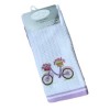 Set 2 prosoape bucatarie bumbac 100% cu broderie, Bicicleta cu flori