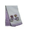 Set 2 prosoape bucatarie bumbac 100% cu broderie, Bicicleta cu flori