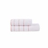 Set 2 prosoape bumbac 100%, Alb cu dungi roz pudra