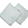 Set 2 Prosoape Daisy cu broderie 50x90cm - Alb