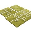 Set 3 covorase baie acril, Chilai Home, Puzzle - Green