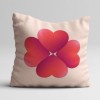 Set 3 fete perna decorative 43x43 cm cu inimioare, soare si model grafic in nuante de roz, rosu si burgundy