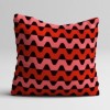 Set 3 fete perna decorative 43x43 cm cu inimioare, soare si model grafic in nuante de roz, rosu si burgundy