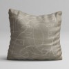 Set 3 fete perna decorative 43x43 cm cu design abstract in nuante de bej cu alb