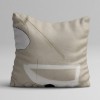 Set 3 fete perna decorative 43x43 cm cu design abstract in nuante de bej cu alb
