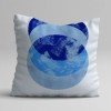 Set 3 fete de perna decorative 43x43 cm model Abstract Albastru pe fundal alb