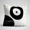 Set 3 fete perna decorative 43x43 cm cu design Abstract Alb/Negru/Gril pentru un decor modern