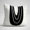 Set 3 fete perna decorative 43x43 cm cu design Abstract Alb/Negru/Gril pentru un decor modern