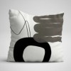Set 3 fete perna decorative 43x43 cm cu design Abstract Alb/Negru/Gril pentru un decor modern