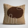 Set 3 fete de perna decorative Abstract Natur 43x43 cm in nuante de bej, crem si maro
