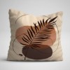 Set 3 fete de perna decorative Abstract Natur 43x43 cm in nuante de bej, crem si maro