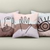 Set 3 fete de perna decorative Abstract Npastel 43x43 cm